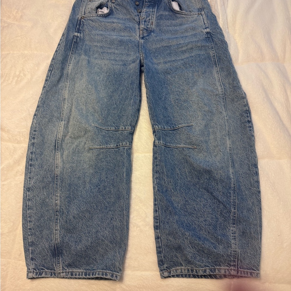 We The Free Good Luck Mid-Rise Barrel Jeans